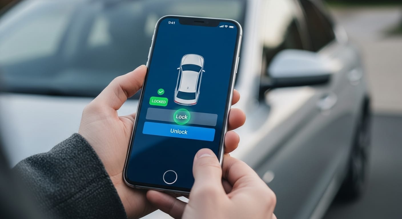 Remote lock and unlock through a mobile app